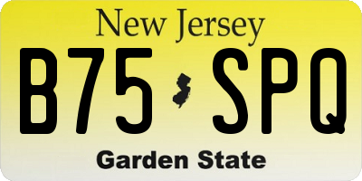 NJ license plate B75SPQ