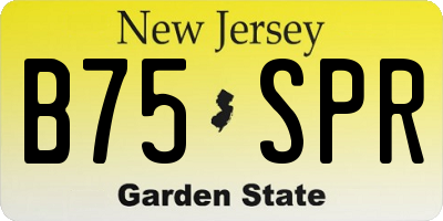 NJ license plate B75SPR