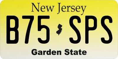 NJ license plate B75SPS