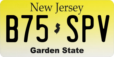 NJ license plate B75SPV
