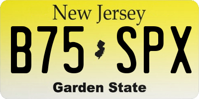 NJ license plate B75SPX