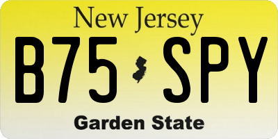 NJ license plate B75SPY
