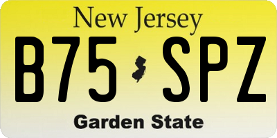 NJ license plate B75SPZ