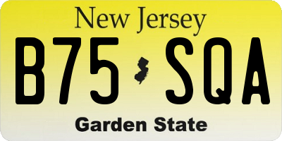 NJ license plate B75SQA