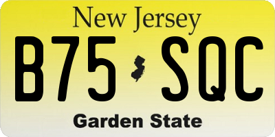 NJ license plate B75SQC