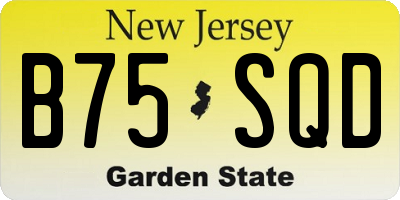 NJ license plate B75SQD