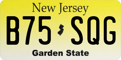 NJ license plate B75SQG