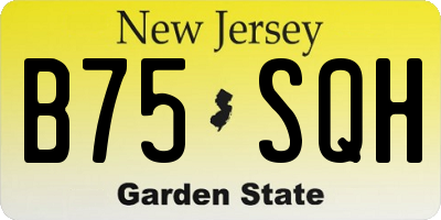 NJ license plate B75SQH