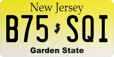 NJ license plate B75SQI