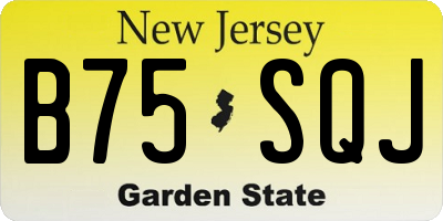 NJ license plate B75SQJ