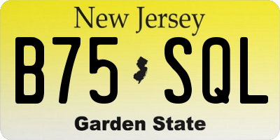 NJ license plate B75SQL