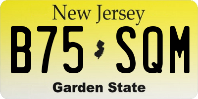 NJ license plate B75SQM