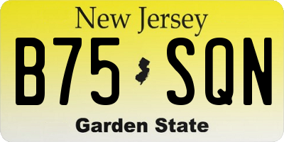 NJ license plate B75SQN