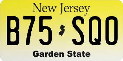 NJ license plate B75SQO