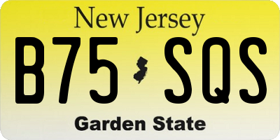 NJ license plate B75SQS