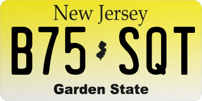 NJ license plate B75SQT