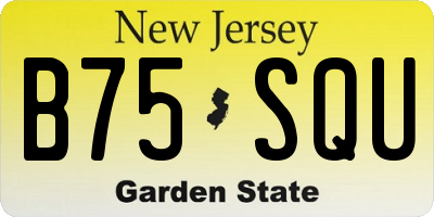 NJ license plate B75SQU
