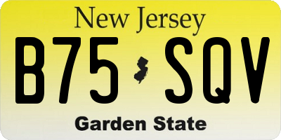 NJ license plate B75SQV