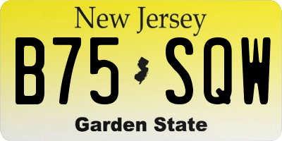 NJ license plate B75SQW