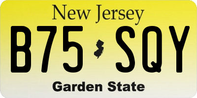 NJ license plate B75SQY