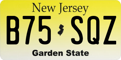 NJ license plate B75SQZ