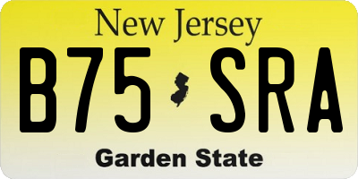 NJ license plate B75SRA