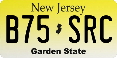 NJ license plate B75SRC