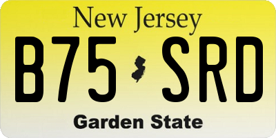 NJ license plate B75SRD