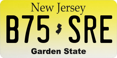 NJ license plate B75SRE