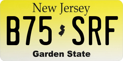 NJ license plate B75SRF