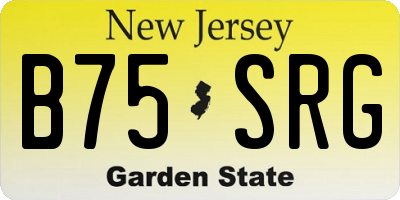 NJ license plate B75SRG