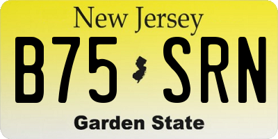 NJ license plate B75SRN