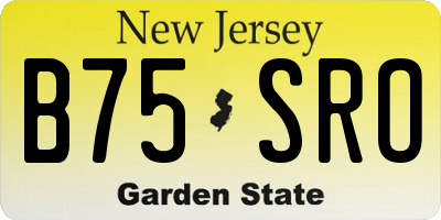 NJ license plate B75SRO