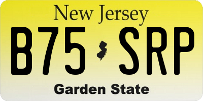 NJ license plate B75SRP