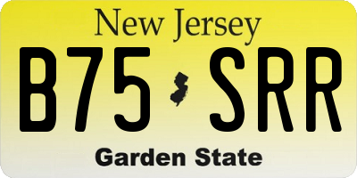 NJ license plate B75SRR