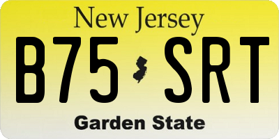 NJ license plate B75SRT