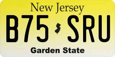 NJ license plate B75SRU