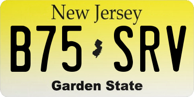 NJ license plate B75SRV