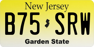 NJ license plate B75SRW