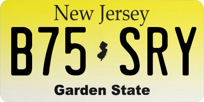 NJ license plate B75SRY