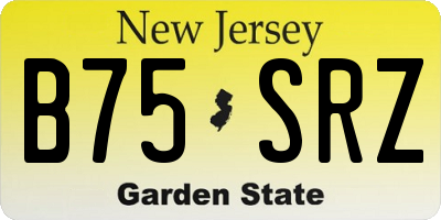 NJ license plate B75SRZ