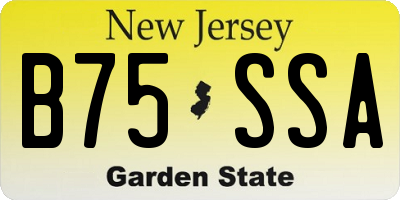 NJ license plate B75SSA
