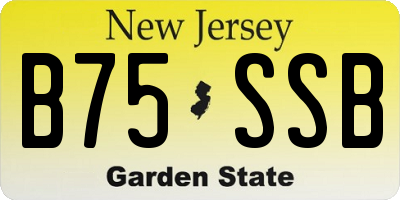 NJ license plate B75SSB