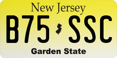 NJ license plate B75SSC