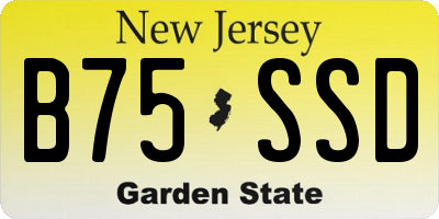 NJ license plate B75SSD