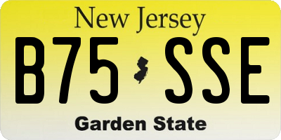 NJ license plate B75SSE