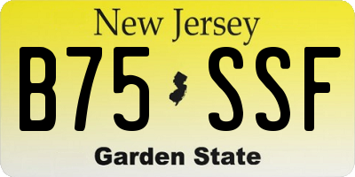 NJ license plate B75SSF