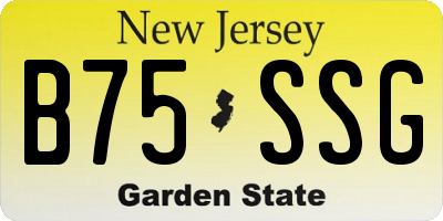 NJ license plate B75SSG