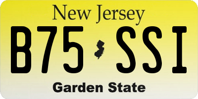 NJ license plate B75SSI