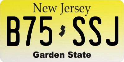 NJ license plate B75SSJ